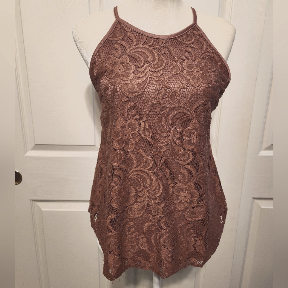 Lace rose gold top
